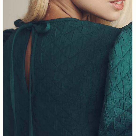 MAEVE x ANTHROPOLOGIE | NWT Puff-Sleeve Drop-Waist Mini Dress Quilted Dress | 1X - Picture 3 of 3